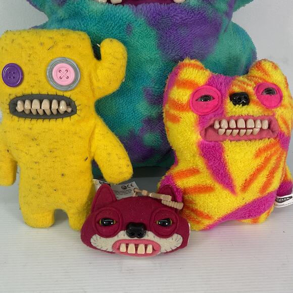 2+ LB Lot of 4 Fuggler Stuffed Animal Plush Toys Laboratory Misfit Preowned - Picture 2 of 6
